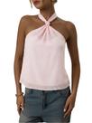 Camiseta regata MakeMechic Tie Back Halter Sheer Swiss Dots rosa Camiseta regata MakeMechic Tie Back Halter Sheer Swiss Dots rosa