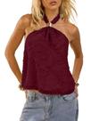 Camiseta regata MakeMechic Tie Open Back Halter Metal Burgundy Feminina Camiseta regata MakeMechic Tie Open Back Halter Metal Burgundy Feminina