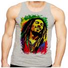 Camiseta Regata Masculina Bob Marley Colorido Reggae Camiseta Regata Masculina Bob Marley Colorido Reggae
