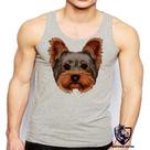 Camiseta Regata Masculina Cachorro Cao Dog Yorkshire Carinha York