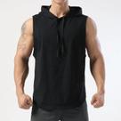 Camiseta Regata Masculina Com Capuz, Cor Sólida, Estilo Hip Hop, Para Corrida