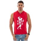Camiseta Regata Masculina Com Capuz Treino Academia Estampado No Pain No Gain