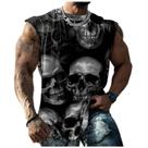 Camiseta regata masculina Domirica com estampa 3D de algodão grande 3GG Camiseta regata masculina Domirica com estampa 3D de algodão grande 3GG
