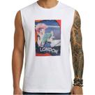Camiseta regata masculina - Postal Londres Anos 80. Camiseta regata masculina - Postal Londres Anos 80.