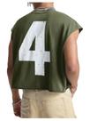 Camiseta regata masculina RoseSeek, estampada numérica, verde militar, verão