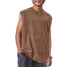 Camiseta regata masculina sem mangas KEEPSHOWING Coffee Loose Fit