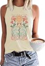 Camiseta regata MHTOR Sun Salt Sand Beach Coconut Tree para mulheres