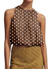 Camiseta regata MISSACTIVER Halter Crop Bubble Polka Dot para mulheres