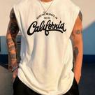 Camiseta Regata Oversized Academia Masculina Treino Los Angeles Streetwear Sport