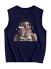 Camiseta regata Roseseek com estampa retrô masculina azul profundo tamanho M Camiseta regata Roseseek com estampa retrô masculina azul profundo tamanho M