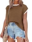 Camiseta regata Saodimallsu Summer Knit Color Block Coffee Women