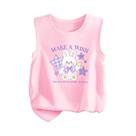 Camiseta Regata Sem Mangas Com Estampa De Coelho Kawaii Para Meninas, 5 Cores, Gola Redonda, Colete