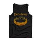 Camiseta Regata Senhor Dos Anéis Estampa Dourada Hobbits Camiseta Regata Senhor Dos Anéis Estampa Dourada Hobbits