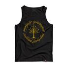 Camiseta Regata Senhor Dos Anéis Gandalf Estampa Dourada Camiseta Regata Senhor Dos Anéis Gandalf Estampa Dourada
