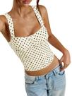 Camiseta regata SOLY HUX feminina com estampa de bolinhas, corpete