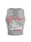 Camiseta regata SOLY HUX feminina com estampa de letras com decote em V sem mangas