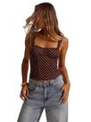 Camiseta regata SOLY HUX feminina de bolinhas e espartilho Bustier Y2k