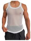 Camiseta regata SOLY HUX Fishnet, gola redonda, sem mangas, masculina, branca Camiseta regata SOLY HUX Fishnet, gola redonda, sem mangas, masculina, branca