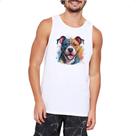 Camiseta Regata Staffordshire bull terrier Watercolor Arte