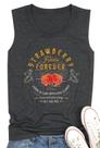 Camiseta regata TOWNOWN Rock & Roll com estampa gráfica feminina de algodão