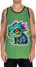 Camiseta Regata Tshirt Animais Cyberpunk Camaleão Repteis 1 Camiseta Regata Tshirt Animais Cyberpunk Camaleão Repteis 1