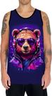 Camiseta Regata Tshirt Animais Óculos Urso Fone Moderno 1