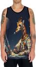 Camiseta Regata Tshirt Animal Girafa Astronauta Lua Marte