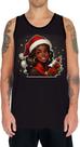 Camiseta Regata Tshirt Natal Festas Mamãe Noel Negra Preta