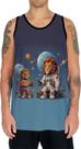 Camiseta Regata Tshirt Savana Leão Astronauta Lua Marte 2