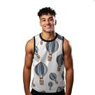Camiseta Regata Verão Estilo Moda Praia Balão de Ar Cartoon Nuvem Alto 1547