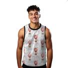 Camiseta Regata Verão Estilo Moda Praia Balões Livre Cartoon Arte Nuvens 1586