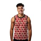 Camiseta Regata Verão Estilo Moda Praia Boca Cereja Sedução Vermelho Red 894