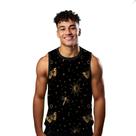 Camiseta Regata Verão Estilo Moda Praia Borboleta Estrelas Dourada Espaço 947