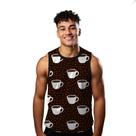 Camiseta Regata Verão Estilo Moda Praia Café Coffee Bebida Marrom 1648