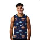 Camiseta Regata Verão Estilo Moda Praia Cartoon Estrelas Nuvens Balão 1066