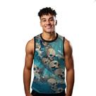 Camiseta Regata Verão Estilo Moda Praia Caveiras Alto Mar Cartoon 788