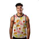 Camiseta Regata Verão Estilo Moda Praia Flamingo Frutas Laranja Morango Cartoon 1804