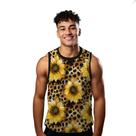 Camiseta Regata Verão Estilo Moda Praia Girassol Pintas Onça Amarelo Arte 1421 Camiseta Regata Verão Estilo Moda Praia Girassol Pintas Onça Amarelo Arte 1421
