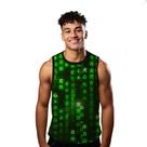 Camiseta Regata Verão Estilo Moda Praia Letras Códigos Escrita Neon Green 1076