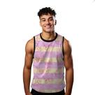 Camiseta Regata Verão Estilo Moda Praia Listras Borboletas Rosa 1583