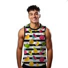 Camiseta Regata Verão Estilo Moda Praia Listras Xadrez Frutas Cartoon 807