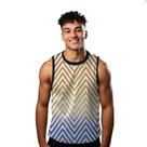 Camiseta Regata Verão Estilo Moda Praia Listras Zig Zag Degrade Branco 1846 Camiseta Regata Verão Estilo Moda Praia Listras Zig Zag Degrade Branco 1846