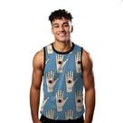 Camiseta Regata Verão Estilo Moda Praia Mão Cartoon Olhos Vermelho 1466
