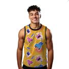 Camiseta Regata Verão Estilo Moda Praia Música Cartoon Patins Color 965