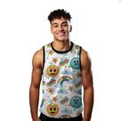 Camiseta Regata Verão Estilo Moda Praia Planetas Arco-Íris Estrelas Nuvem Cartoon Funny 1209