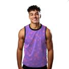 Camiseta Regata Verão Estilo Moda Praia Puzzle Quadrados Pixel Roxo Rosa 1191