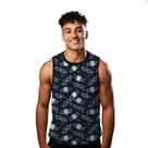 Camiseta Regata Verão Estilo Moda Praia Relógio Bigode Homem Cartoon 1492