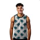 Camiseta Regata Verão Estilo Moda Praia Sinos Cartoon Alerta Azul Branco 1708