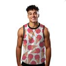 Camiseta Regata Verão Estilo Moda Praia Sorvete Vermelho Morango Doce 1397