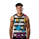 Camiseta Regata Verão Estilo Moda Praia Xadrez Listras Diamante Donuts Doce 1435